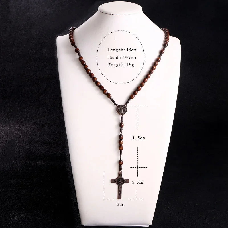 FREE St. Benedict Devotional Rosary – Sacred Medal & Wooden Prayer Beads