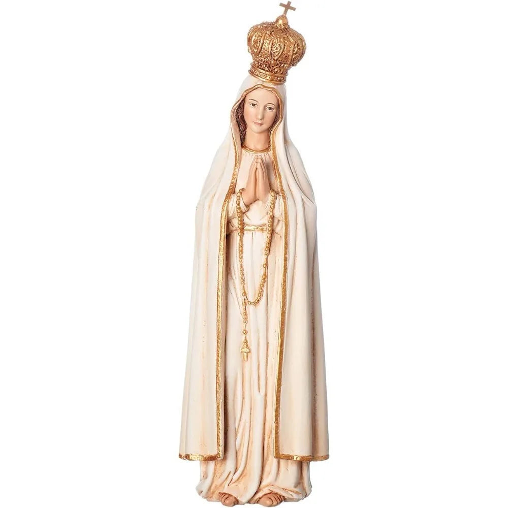 Blessed Virgin Mary Our Lady of Fatima Statue – Catholic Religious Décor (Free Rosary Included)