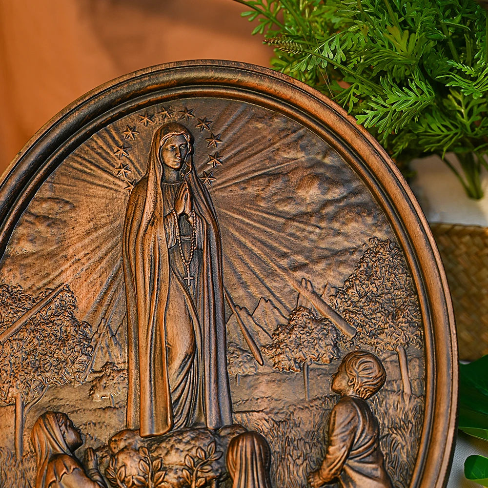 Our Lady of Fatima Solid Wood Carving