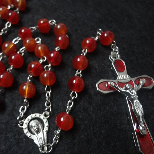Transparent Red Crystal Rosary (Buy 2 Get 1 FREE)
