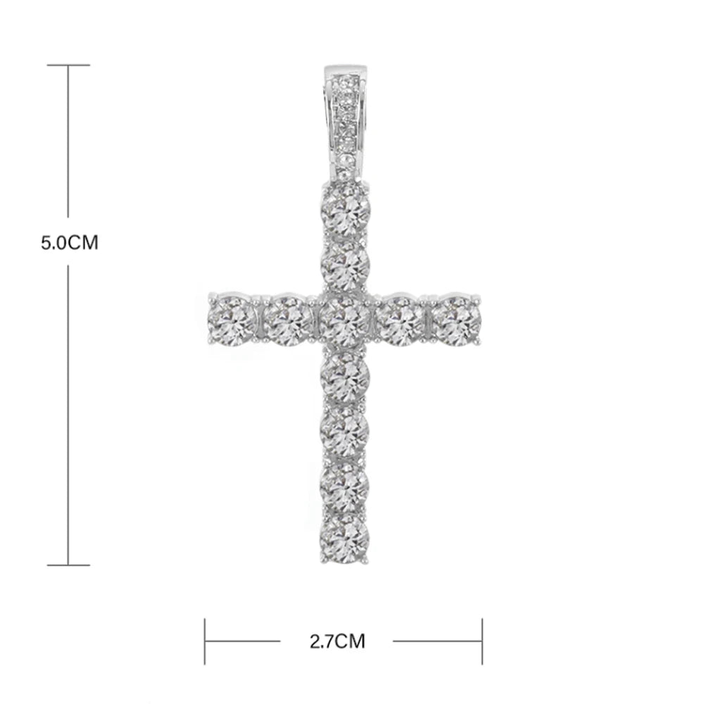 Radiant Faith Crystal Cross Necklace – Elegant Christian Pendant (Buy 2, Get FREE Rosary)