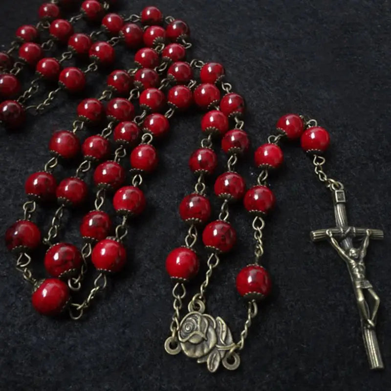 Antique Rose Glass Rosary Beads (Buy 2 Get 2 FREE)