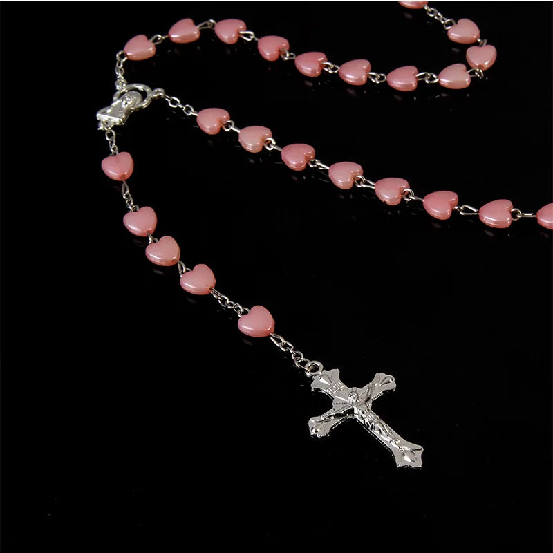 FREE Our Lady’s Pink Heart Catholic Rosary Prayer Beads