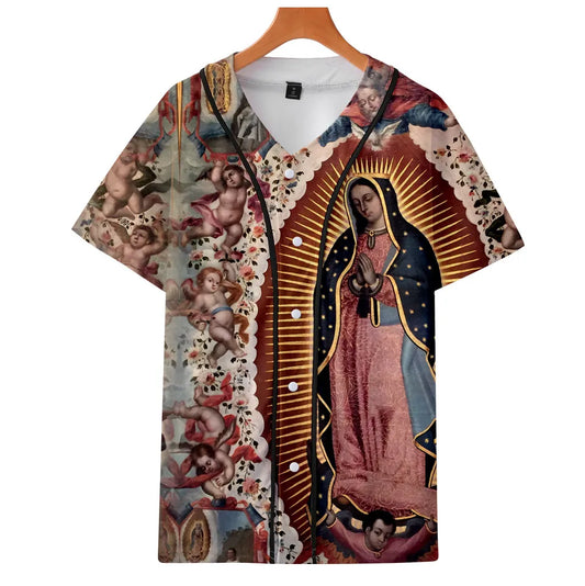 Our Lady Of Guadalupe Unisex Summer Top Quality Casual Shirts