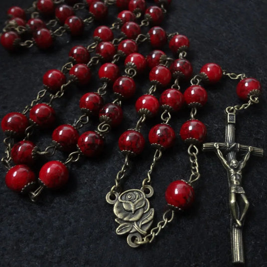 Antique Rose Glass Rosary Beads (Buy 2 Get 2 FREE)