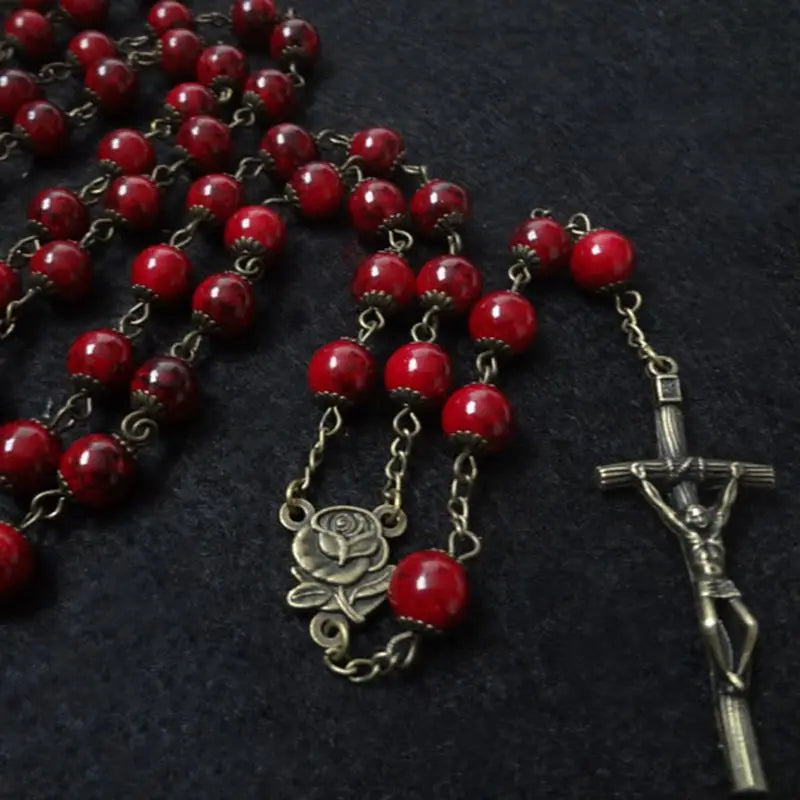 Antique Rose Glass Rosary Beads (Buy 2 Get 2 FREE)