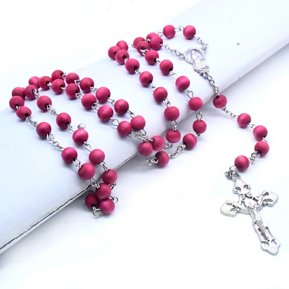 Red Wood Fatima Rosary