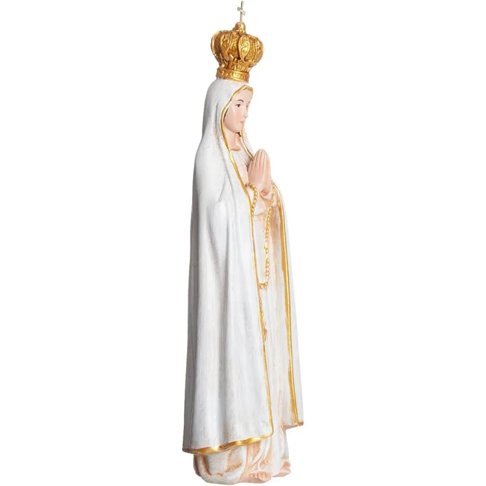 Blessed Virgin Mary Our Lady of Fatima Statue – Catholic Religious Décor (Free Rosary Included)