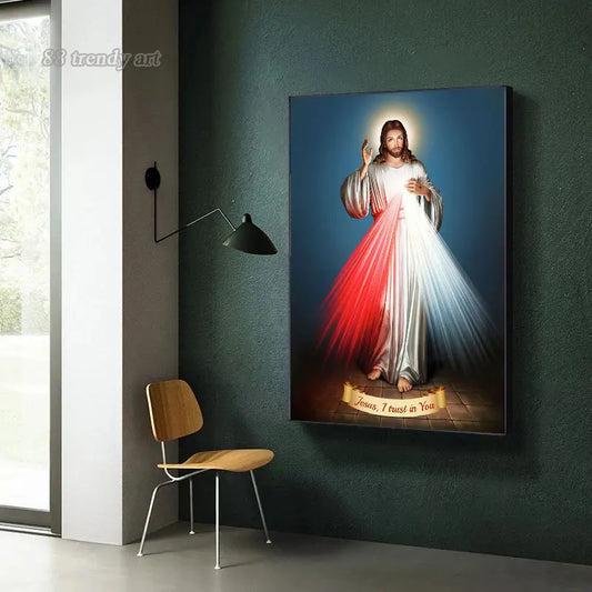 Large Size Divine Mercy Image: Canvas Painting (No Frame)