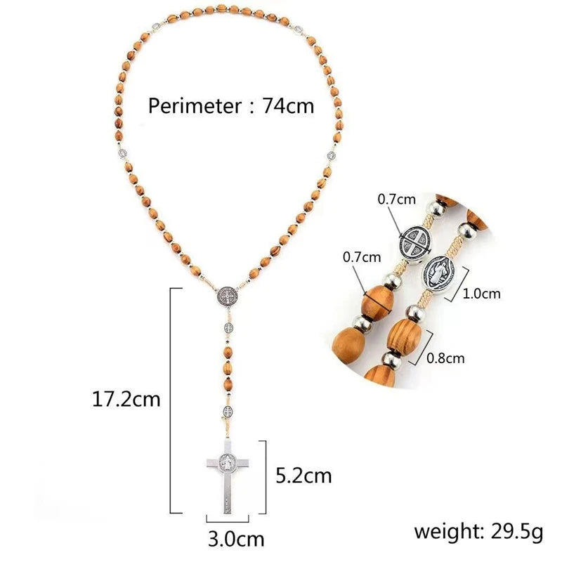 Handmade Wooden Rosary With Saint Benedict Crucifix (Buy 2 Get 2 FREE)