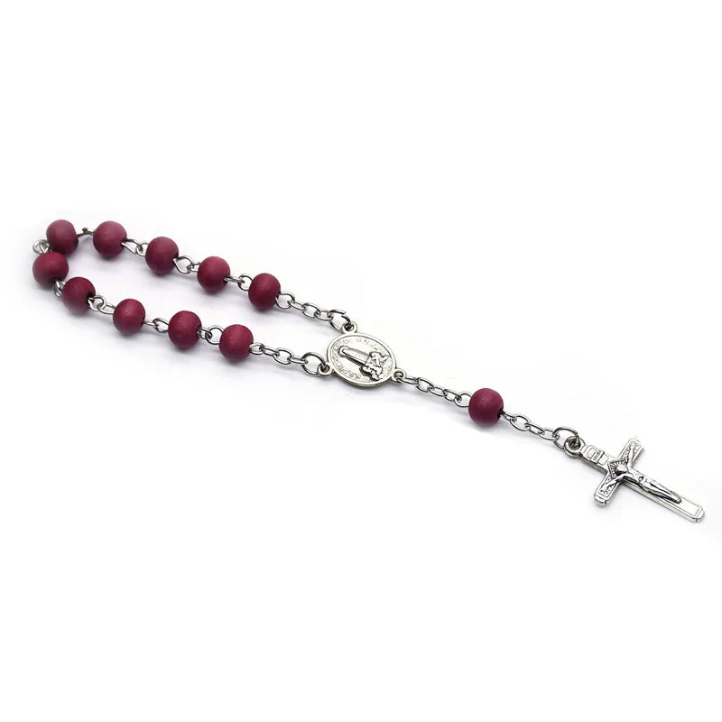 Red Wood Rosary Bracelets With Box