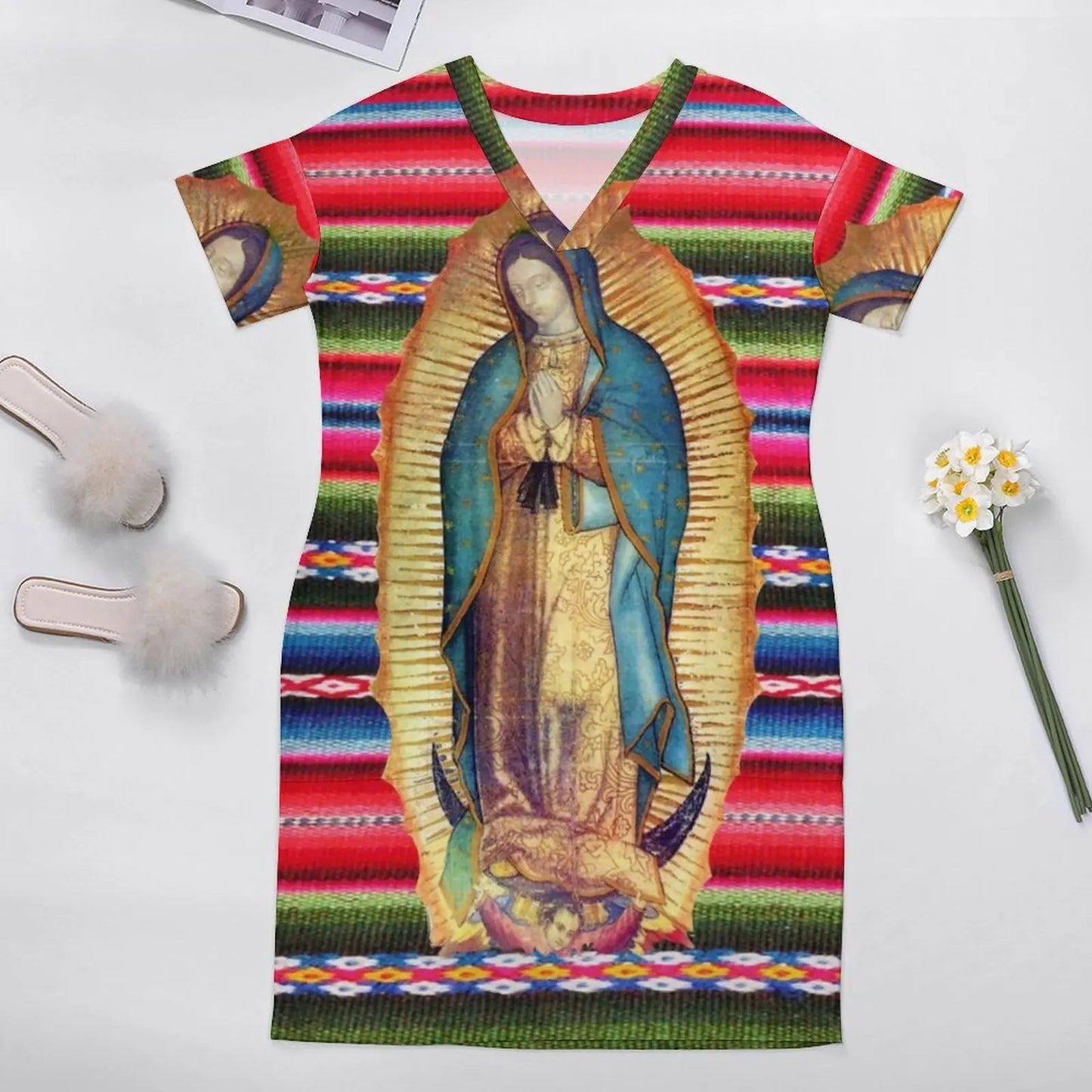 Our Lady of Guadalupe Short Sleeve Casual Style Dresses Catholics Online Shop Our Lady of Guadalupe Short Sleeve Casual Style Dresses Catholics Online Shop