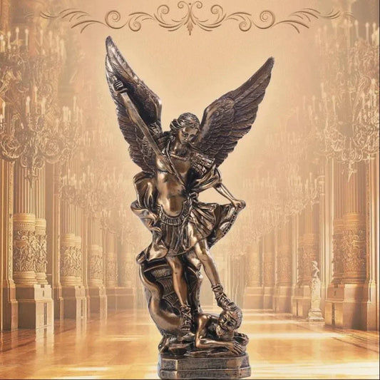 St. Michael Archangel Statue Defeating Lucifer