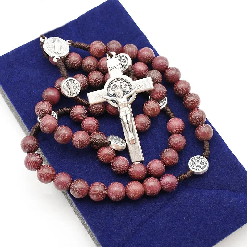 Wooden Saint Benedict Rosary Beads - A Perfect Catholic Gift (Buy 2, Get 1 FREE)