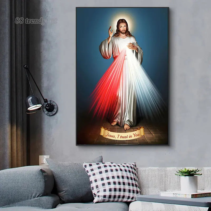 Large Size Divine Mercy Image: Canvas Painting (No Frame)