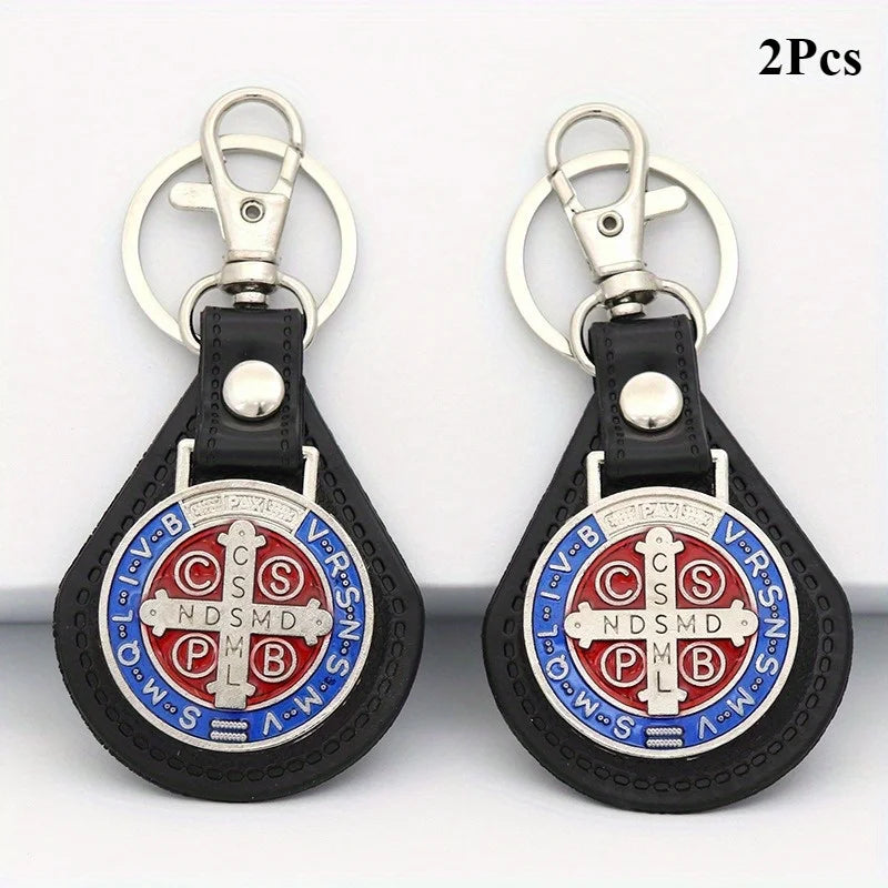 2-Piece St. Benedict Keychain Set – Protective Medal Keychain for Daily Faith