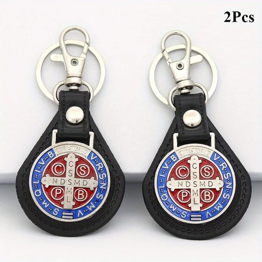 2-Piece St. Benedict Keychain Set – Protective Medal Keychain for Daily Faith