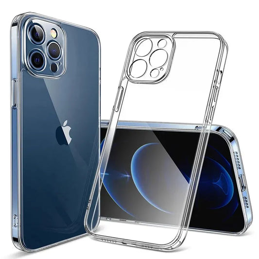 Transparent Soft TPU Silicone Case For iPhone 12 13 Mini 14 15 Pro Max with Clear Back Cover (Perfect Gift Item)