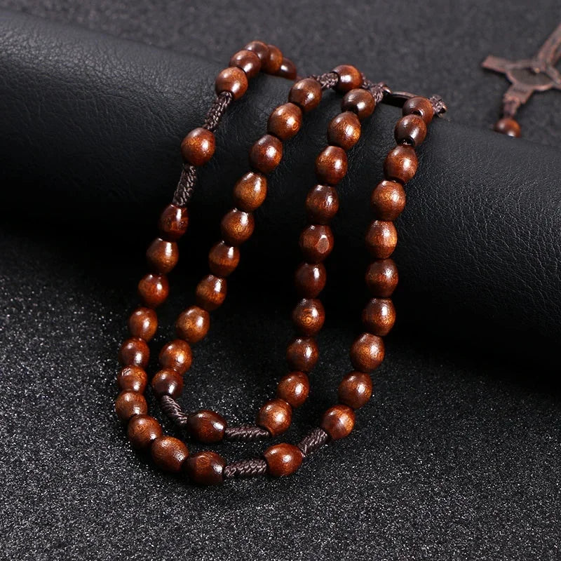 FREE St. Benedict Devotional Rosary – Sacred Medal & Wooden Prayer Beads