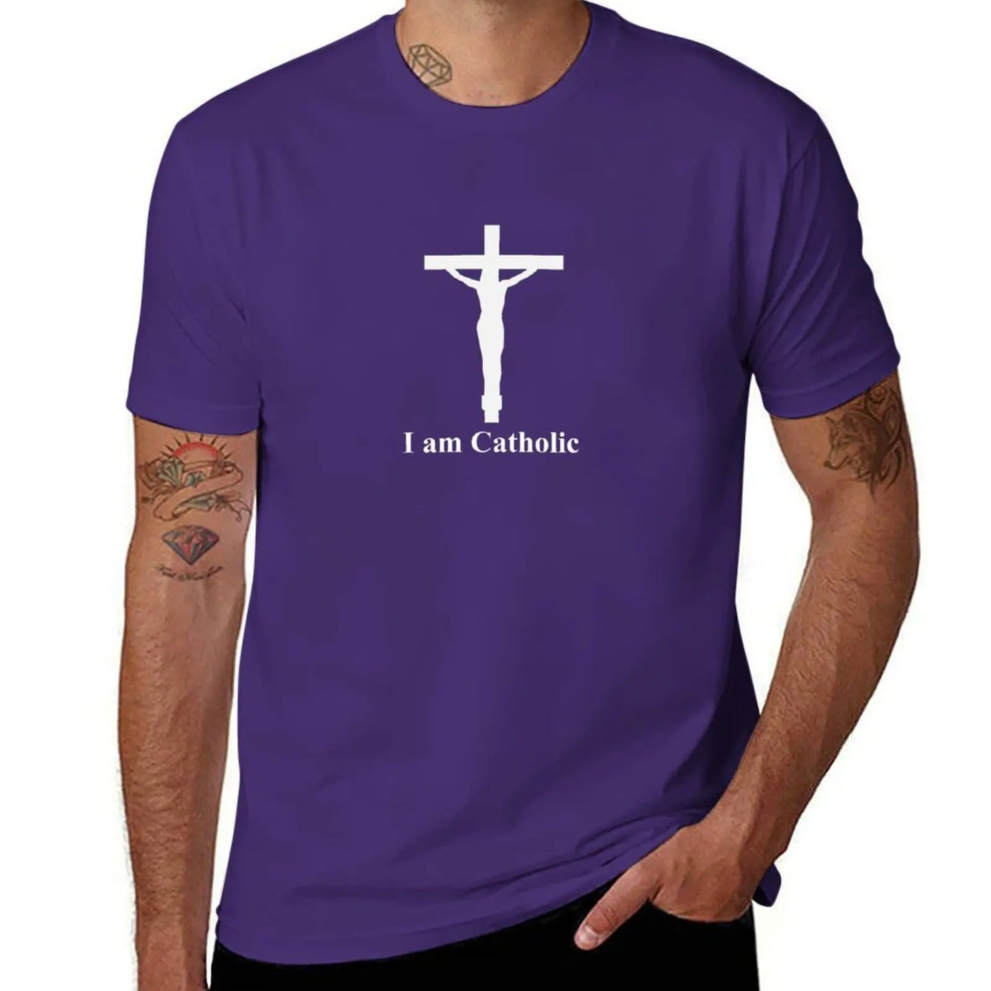 I Am Catholic Men's Quality Cotton T Shirts (plus sizes available)