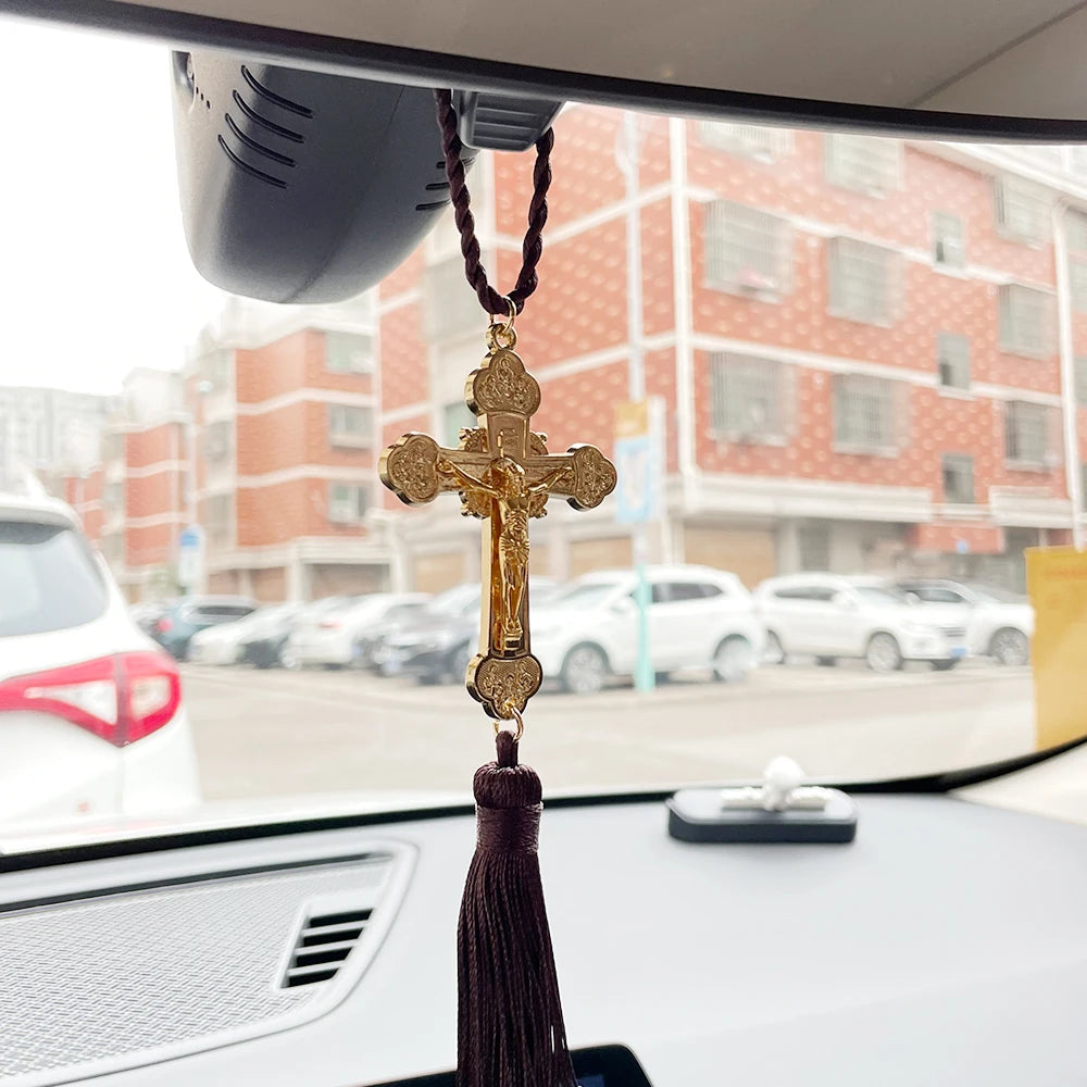 FREE Divine Protection Car Hanging Crucifix with Tassel
