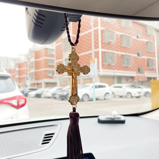 FREE Divine Protection Car Hanging Crucifix with Tassel