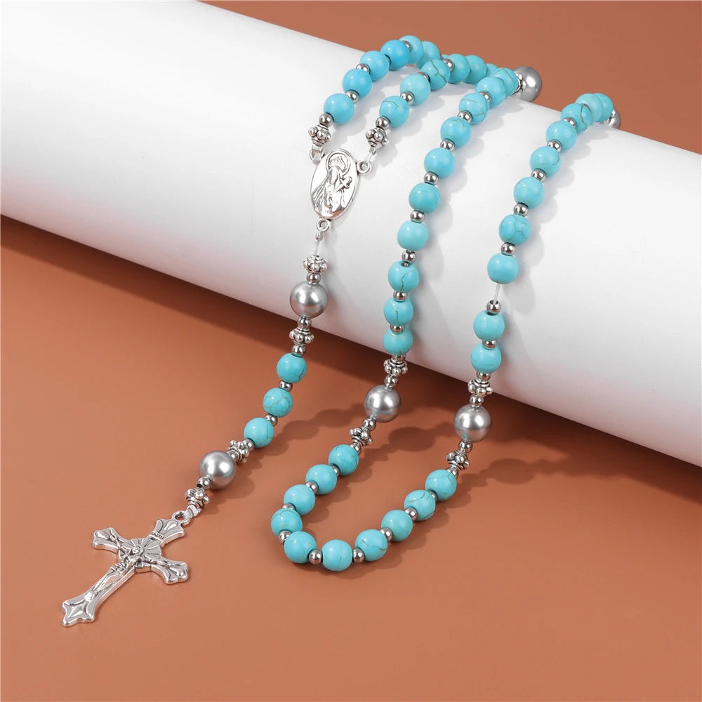 Virgin Mother Natural Stone Rosary Beads