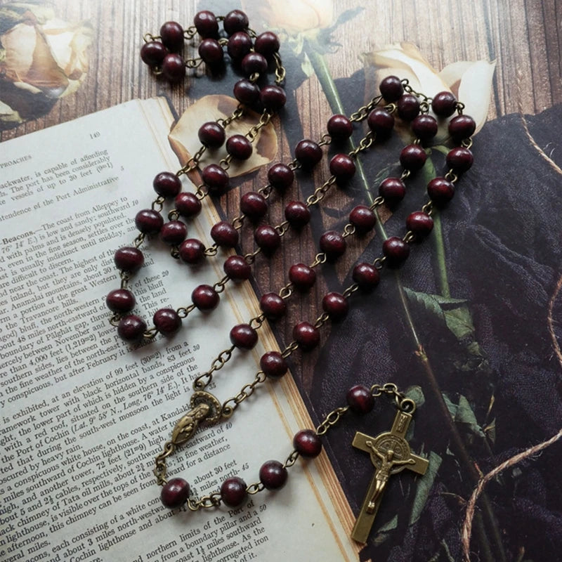 Unisex Wooden Long Rosary Bead