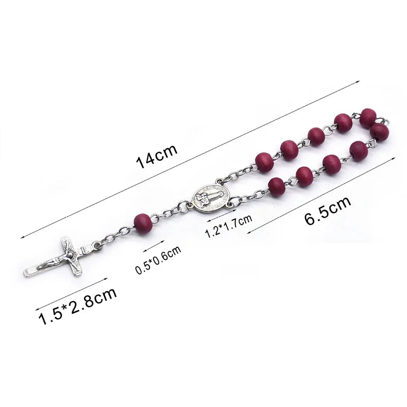 Red Wood Rosary Bracelets With Box