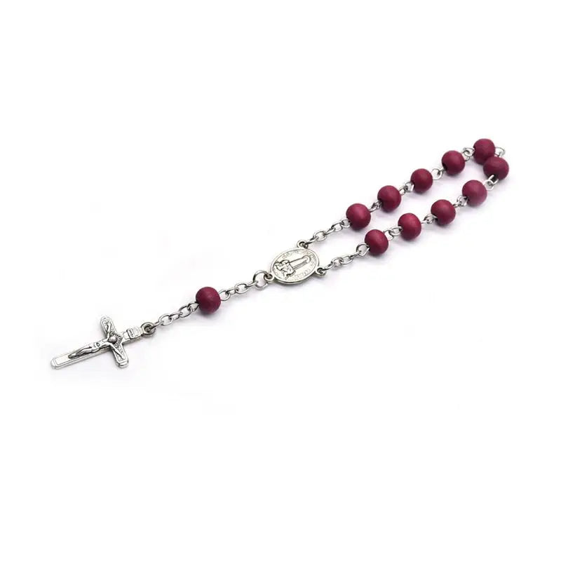 Red Wood Rosary Bracelets With Box