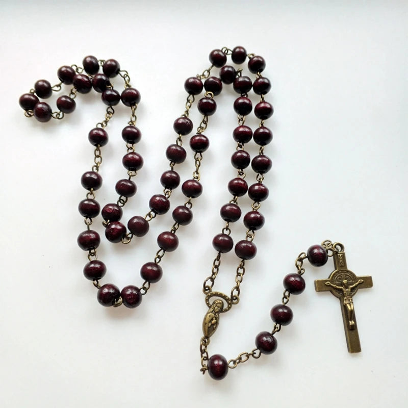 Unisex Wooden Long Rosary Bead