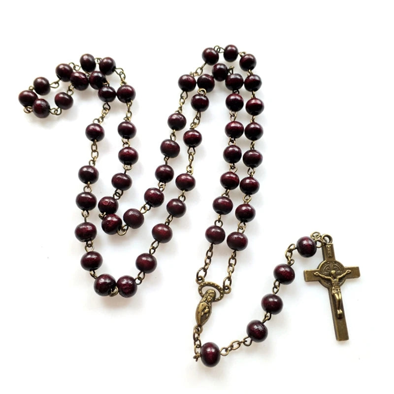 Unisex Wooden Long Rosary Bead