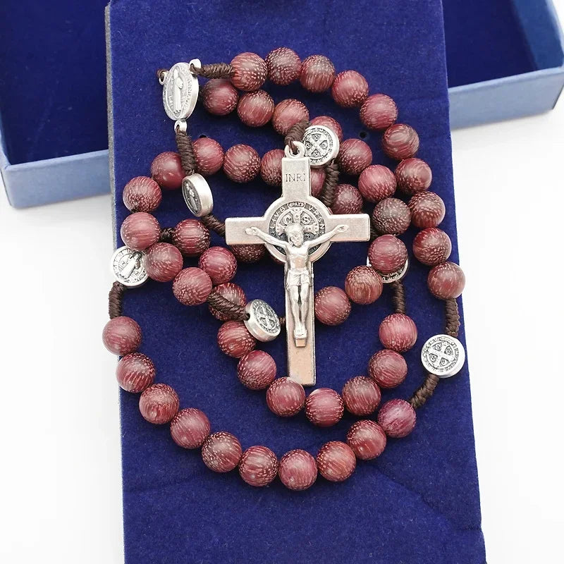 Wooden Saint Benedict Rosary Beads - A Perfect Catholic Gift (Buy 2, Get 1 FREE)