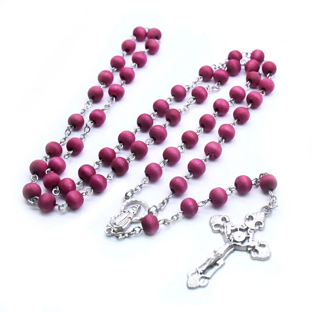 Red Wood Fatima Rosary