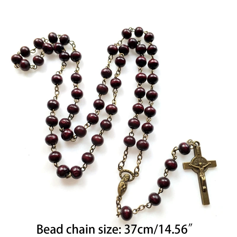 Unisex Wooden Long Rosary Bead