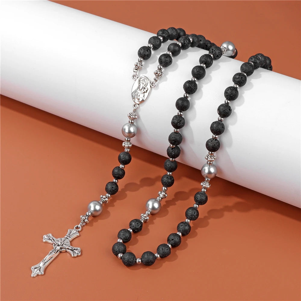 Virgin Mother Natural Stone Rosary Beads