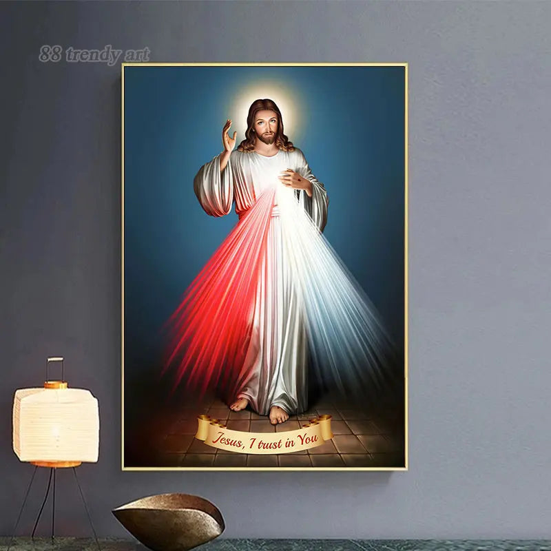 Large Size Divine Mercy Image: Canvas Painting (No Frame)