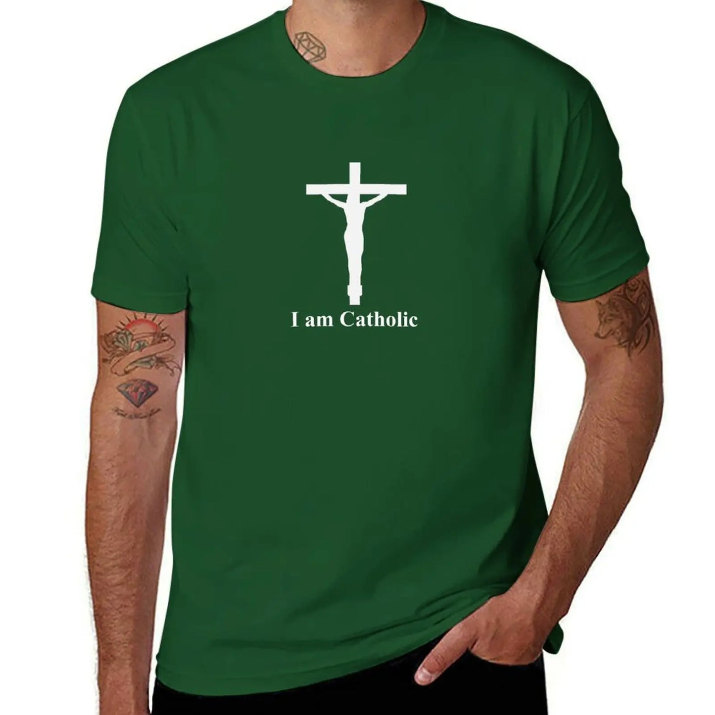 I Am Catholic Men's Quality Cotton T Shirts (plus sizes available)