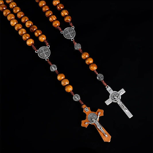 Holy St. Benedict 10MM Wood Rosary Beads (Buy 2 get 1 FREE)