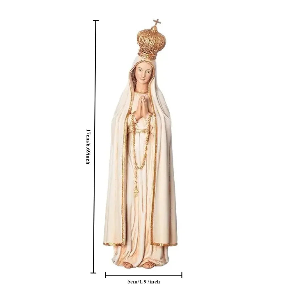 Blessed Virgin Mary Our Lady of Fatima Statue – Catholic Religious Décor (Free Rosary Included)