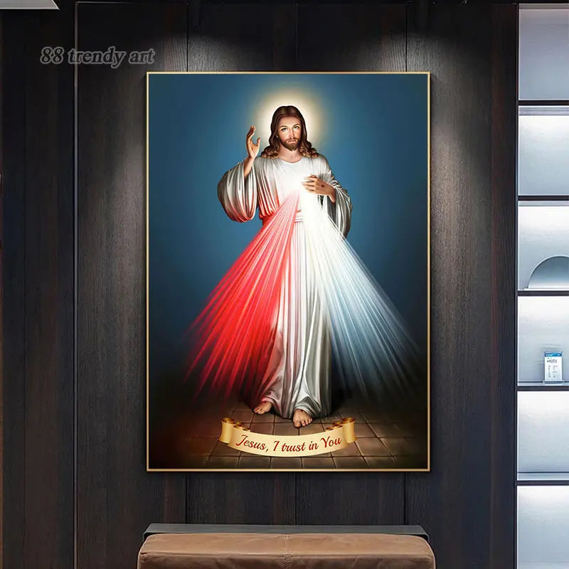 Large Size Divine Mercy Image: Canvas Painting (No Frame)